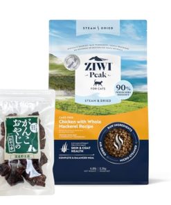 ZiwiPeak ジウィピーク スチーム&ドライ・キャットフード ケージフリーチキンwith丸ごとマッカロー レシピ 2.2kg+がんこおやじのおやつ亭国産鹿ラング15g