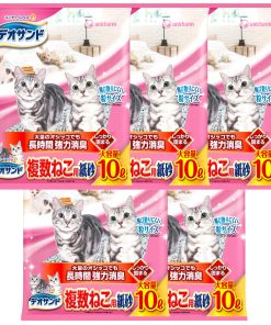 【まとめ買い】デオサンド 猫用 サンド 複数ねこ用 紙砂 50L(10L×5) おしっこ ペット用品 ユニチャーム